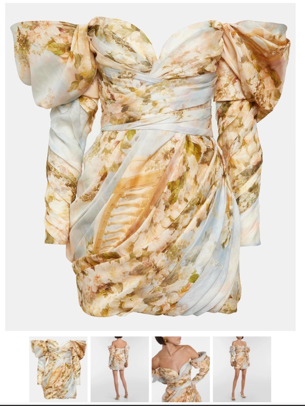Zimmermann Luminosity Draped Floral Minidress